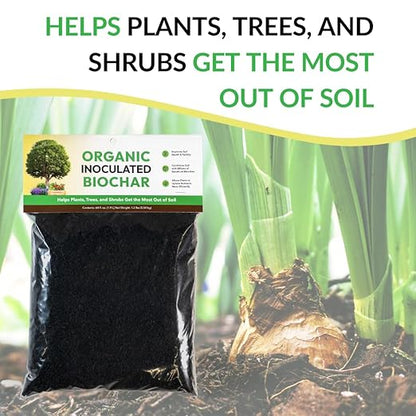 Organic Inoculated Biochar: Helps Plants and Trees Get The Most Out of Soil | Allows Plants to Uptake Nutrients More Efficiently | Contains Millions of Soil-Enriching Micro-Organisms | 64oz Bag