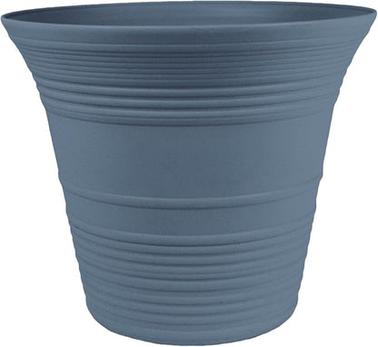 The HC Companies Sedona Round Self-Watering Pot - Lightweight Self Care Planter - Plastic Planter for Herbs & More - Durable Plant Pots for Indoor Plants & Outdoor Plants (12" Slate Blue, Pack of 1)