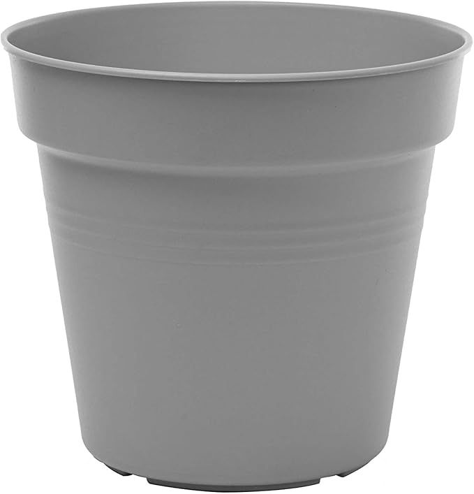 Mintra Home Garden Pots 4pk - Flowers, Herbs, Plants, Indoor, Outdoor, Colorful, Wholesale, Bulk (Grey, 13cm Diameter (5in))
