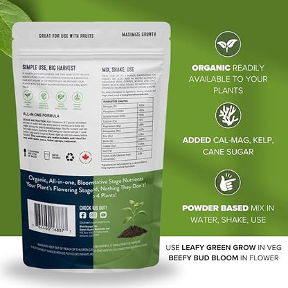 Organic Veg to Harvest Double Pack – Indoor & Outdoor Fertilizer for Leafy Greens, Vegetables, Herbs & More – Grow & Bloom Combo (1000g - 8 Plants)