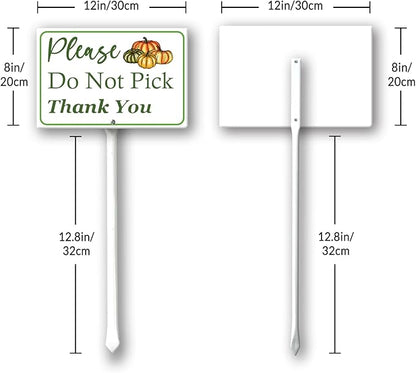 Boylee (8X12) IN Please Do Not Pick Pumpkin Thank You Yard Sign With Stake Rustproof Aluminum Fruit Vegetable Signs Stand for Home Orchard Garden Outdoor Decoration