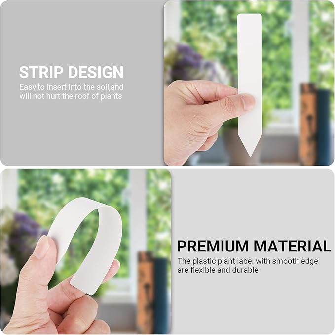 Greaner Plant Tags 50PCS, 6 Inch Plastic Garden Labels, Plant Markers for Plants Waterproof, Plant Name Tags for Indoor Outdoor Plants, Plant Name Stakes for Vegetable, Herb, Flower, Tree, Seedling