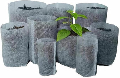 100PCS Plant Grow Bags, Non-Woven Plant Nursery Bags Fabric Seedling Pots for Garden