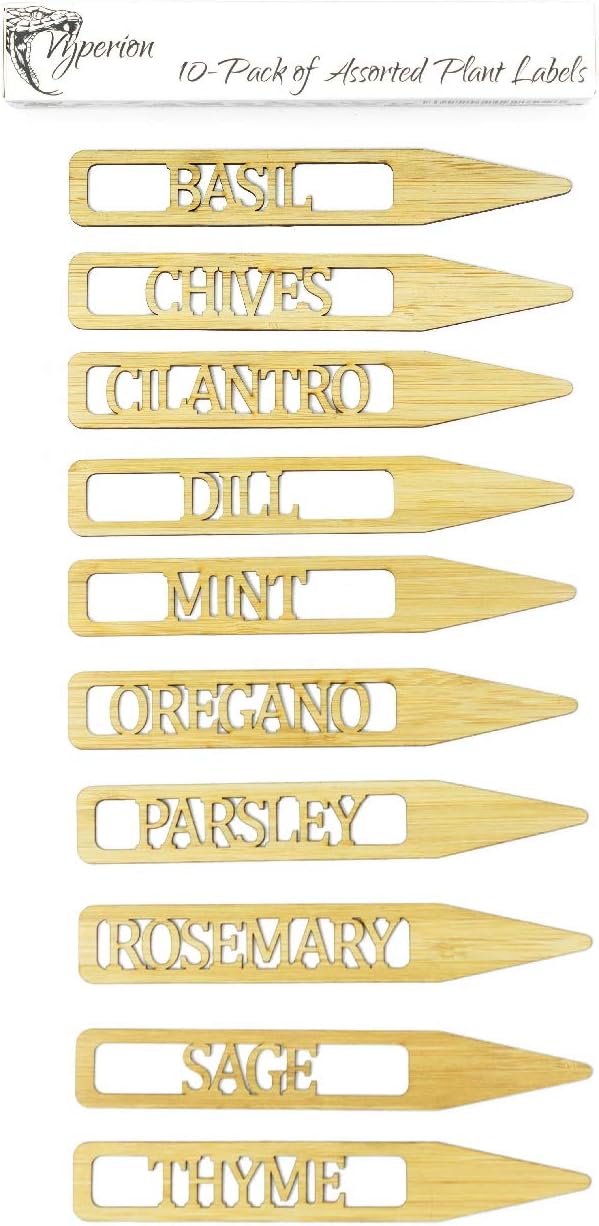 Bamboo Plant Labels | Laser Cut 6" x 1" Weatherproof Plant Markers, Outdoor Plant Markers, Herb Garden Signs