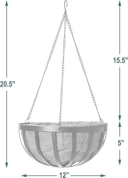 Arcadia Garden Products CB42 12" Solstice Round Hanging Basket, Black