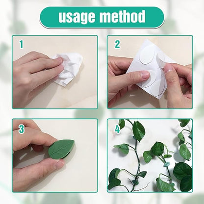Plant Climbing Wall Fixture Clips, 2026 New Plant Clips for Climbing Plants, Green Leaf Shaped Self-Adhesive Plant Wall Clips for Vine Support Traction and Cable Organization (10, Green)