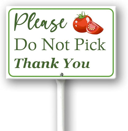 Boylee (8X12) IN Please Do Not Pick Tomato Thank You Yard Sign With Stake Rustproof Aluminum Fruit Vegetable Signs Stand for Home Orchard Garden Outdoor Decoration
