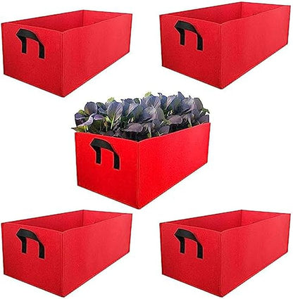 Ulalaza 5PCS Potato Grow Bags with Flap Plant Grow Bags Fabric Multi Ribbon Potato Bag Tomato Vegetable Growth Non-Woven Felt Planting Bag Transparent