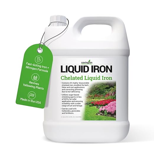 Covington Chelated Liquid Iron Concentrate (2.5 Gallon) Lawn & Garden Liquid Iron & Nitrogen Supplement for Plants, Shrubs & Trees, Treats Deficiency, Discoloration, Stunted Growth & Root Stress