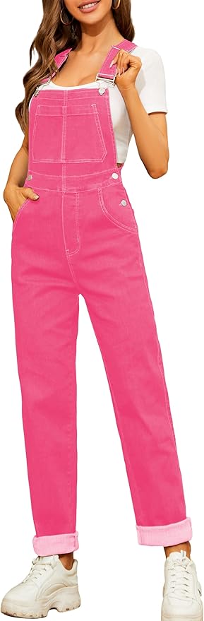 Bib Overalls for Women Fashion Jean Jumpsuit Adjustable Strap Coveralls