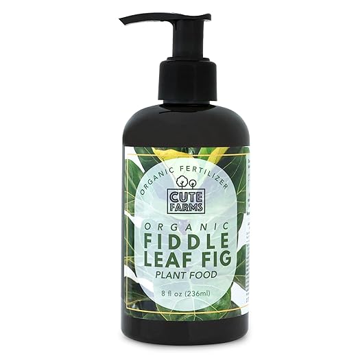 Organic Fiddle Leaf Fig Tree Fertilizer for Ficus Lyrata & Ficus Audrey – Urea-Free, Calcium-Enriched Formula with a Balanced NPK Ratio of 3-1-2 for Strong Roots & Lush Leaves (8 oz) Cute Farms