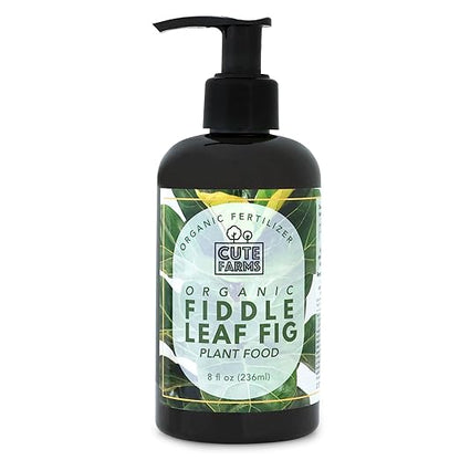 Organic Fiddle Leaf Fig Tree Fertilizer for Ficus Lyrata & Ficus Audrey – Urea-Free, Calcium-Enriched Formula with a Balanced NPK Ratio of 3-1-2 for Strong Roots & Lush Leaves (8 oz) Cute Farms