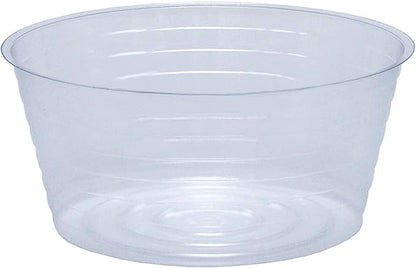 Curtis Wagner Plastics Drip Pan Saucers (5-Pack) - Clear, Deep (Diameter: 6" Base, 8" Top, 3.5" Depth) Thin Plastic Plant Tray Indoor Outdoor