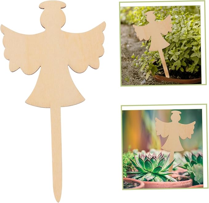 EXCEART 10pcs Wooden Plant Labels Garden Tags for Flower Identification Plant Distinguishing for Gardening Decoration Easy Name Display