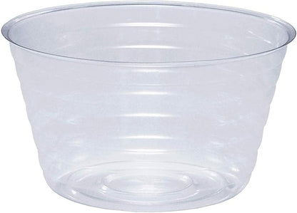 Curtis Wagner Plastics Plant Tray Basket Liner (5-Pack) - Clear, Deep (Diameter = 4 top, 2.87 Bottom, 2.37 Depth) Thin Plastic for Indoor or Garden - Clear, Black & Terracotta Floor Savers