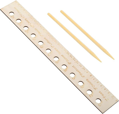 Seed Spacers Planting Tool, Garden Seed Planter Ruler with 2 Wooden Stakes, Ideal for Seedlings, Gardeners and Garden Planning, Precise Planting Template for Perfect Rows and Even Growth