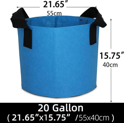 Grow Bags,Growing Pot Bags Garden Grow Bag Indoor Outdoor Fabric Aeration Plant Pot Container Flower Vegetable Pouch (Sky Blue,20Gallon)