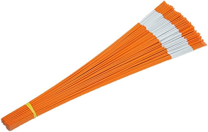 FiberMarker 60-Inch Reflective Driveway Markers Orange 20-Pack 5/16-Inch Dia Solid Driveway Poles for Easy Visibility at Night