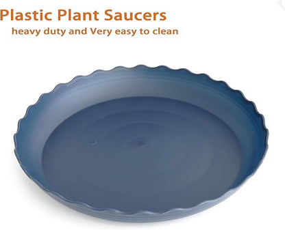 6 Pack of 6 inch Plant Saucer Plant Tray, Plastic Plant Saucer, Heavy Duty Plant Tray for Pots, Plant Saucers for Indoors Planter, Garden Water Plate Bowls for Gallon Grow Bags (Blue)