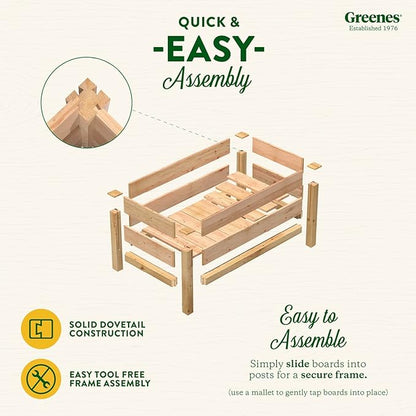 Greenes Fence Premium Cedar Elevated Garden Bed, 24" W x 48" L x 19" H - Made in USA with North American Cedar