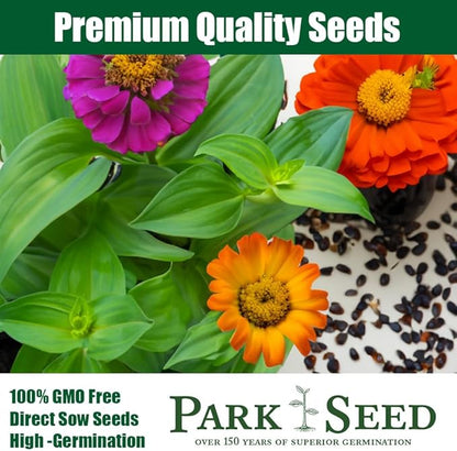 Park Seed Zinnia Flower Planting Seeds, Easy to Grow, Perfect for Spring Garden, Magellan Pink, Pack of 25