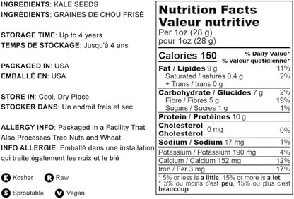 Kale Seeds, 5 Pounds – Great for Sprouting and Planting, High Germination Rate, Non-Irradiated, Kosher, Vegan, Bulk, Grow Amazing Sprout, Microgreens and Plants for Salads, Sirtfood