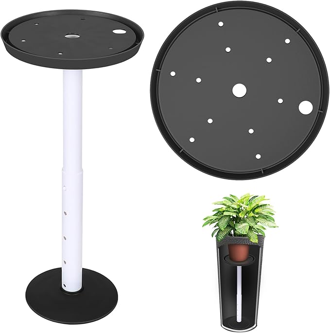 Adjustable Height Planter Inserts for Large Pots, Portable Planter Filler Plant, Lift Inserts for Indoor Outdoor Tall Taper Flower Pot, (11-17” Rise, 6" Base, 8" or 10" Top) (Black, shorts)