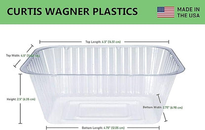 Curtis Wagner Plastics Oval Clear Heavy Gauge Vinyl Basket Liner (5-Pack) - Clear, Oval (Diameter: 4.75 x 2.75 Base, 6.5 x 4.5 x 2.5 Top, 2.5 Depth) Thin Plastic Plant Tray
