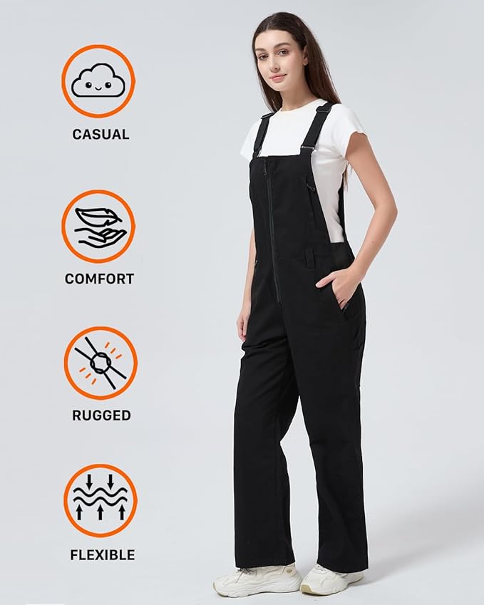 Women's Comfort Fit Tough Flex Canvas Work Bib Overalls
