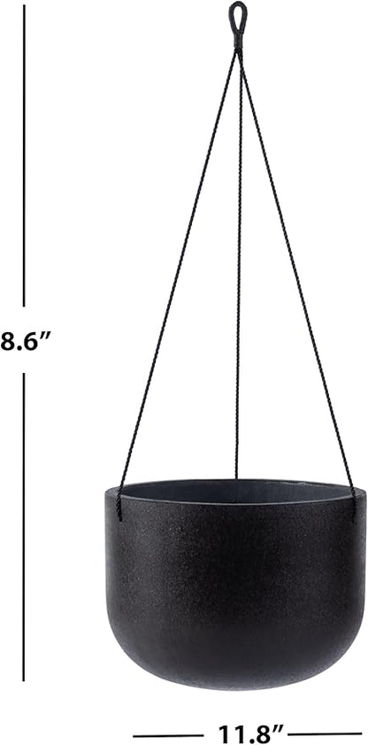 Safavieh Outdoor Collection Rancer Hanging Black Concrete Planter (Fully Assembled)