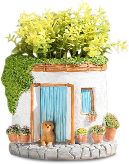 Creative Garden House Plants Flower Pot with Drainage Holes,Cute Dog Succulent Plant Pot Decorated Desk,Garden,Living Room