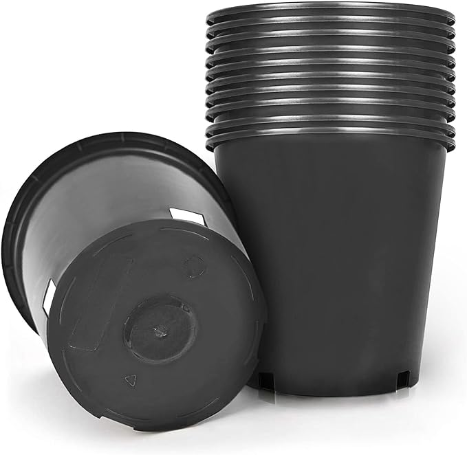 HOSTIC 2 Gallon Flexible Nursery Pots Gallon Pot with Drainage Holes Plastic Plant Container Suitable for Indoor Outdoor Vegetables Flowers Plants 10 PCS