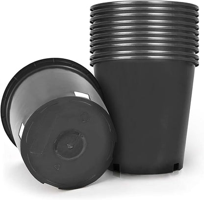 HOSTIC 2 Gallon Flexible Nursery Pots Gallon Pot with Drainage Holes Plastic Plant Container Suitable for Indoor Outdoor Vegetables Flowers Plants 10 PCS