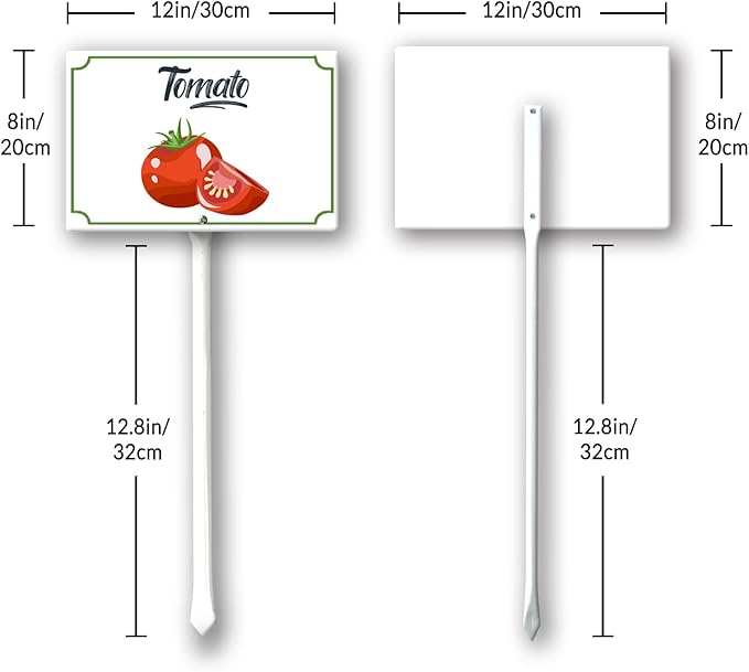 Boylee Vegetable Signs With Stake Tomato Garden Signs For Vegetables Herb Garden Signs Garden Name Stakes For Plants 8x12inch Outdoor Indoor Herbs Flowers Potted Plants