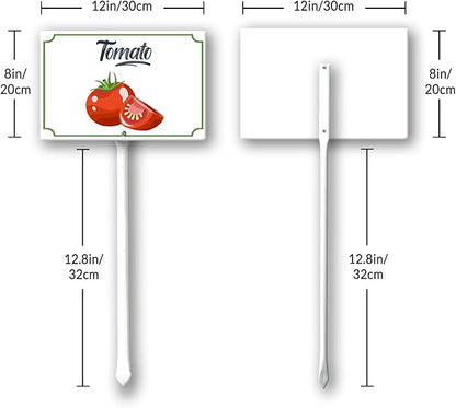 Boylee Vegetable Signs With Stake Tomato Garden Signs For Vegetables Herb Garden Signs Garden Name Stakes For Plants 8x12inch Outdoor Indoor Herbs Flowers Potted Plants