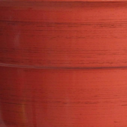 Garden Elements Indoor/Outdoor Glazed Brushed Happy Plastic Planter, Large, Earth Red, 15"