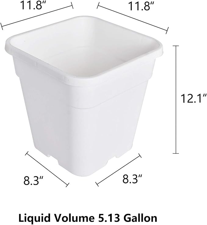 Square Nursery Pots Plant Pots Grow Pots Nursery Container Replacement for Planting Soil Plants 5 Gallon 10Pcs