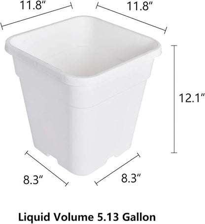 Square Nursery Pots Plant Pots Grow Pots Nursery Container Replacement for Planting Soil Plants 5 Gallon 10Pcs