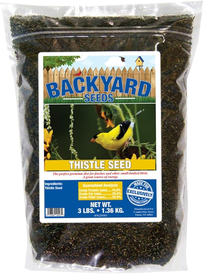 Nyjer Thistle Seed for Finches 7lbs - Premium Nyjer Bird Seed for Outside Feeders, Small Bag of Wild Bird Food
