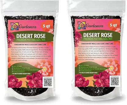Gardenera Desert Rose Planting Soil - Nurture Your Adeniums with a Premium Potting Mix - 10 QUARTS