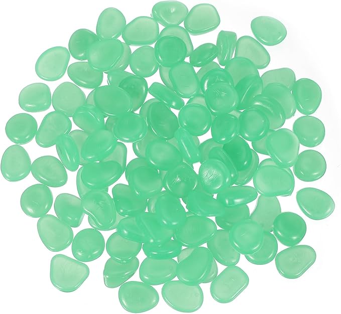 PATIKIL Glowing Stones, 300 Pcs Glow in The Dark Rocks for Indoor Outdoor Fish Tank Decorations Garden Yard Landscaping Gifts for Friends, Cyan