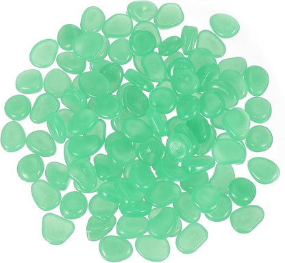 PATIKIL Glowing Stones, 300 Pcs Glow in The Dark Rocks for Indoor Outdoor Fish Tank Decorations Garden Yard Landscaping Gifts for Friends, Cyan