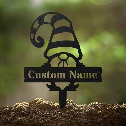 RealSteel Custom Gnome Plant Markers – Large Metal Garden Stakes for Herbs, Fruits & Vegetables | Weatherproof Seed & Plant Labels for Outdoor Gardens, Greenhouse & Farmhouse Décor | Type 2
