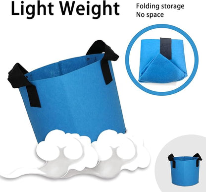 Grow Bags,Growing Pot Bags Garden Grow Bag Indoor Outdoor Fabric Aeration Plant Pot Container Flower Vegetable Pouch (Sky Blue,2 Gallon)