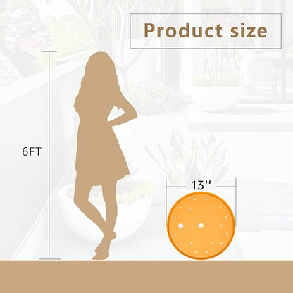2Pcs Round Planter Insert, 10" Orange Planter Insert, Durable Plastic Disk with Drainage Holes for Place Inside Planters to Use Less Potting Soil for Tall Flower Pots Plant Containers (13inch)