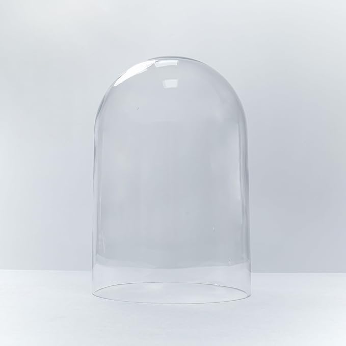 CYS EXCEL Tall Glass Cloche Dome (H:15" D:9.75") | Multiple Sizes Decorative Showcase Display for Antique Collectibles | Bell Jar Terrarium & Dessert Cover