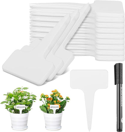 Greaner Plastic Plant Tags, 300 PCS Plant Markers for Outdoor Plants Waterproof, Plant Identification Stakes for Indoor Outdoor Plants, Vegetable Gardening Tags(White, 6x10cm)