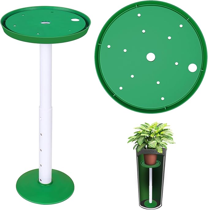 Adjustable Height Planter Inserts for Large Pots, Portable Planter Filler Plant, Lift Inserts for Indoor Outdoor Tall Taper Flower Pot, (11-17” Rise, 6" Base, 8" or 10" Top) (Green, shorts)