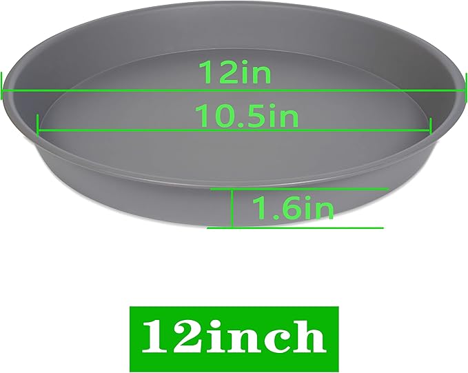 6 Pack of 12 inch Plant Saucer, Plastic Plant Saucer 12" Round, Plant Saucers for Indoors, Plant Water Tray, Plant Trays for Pots, Planter Tray, Plant Saucers for Planter 11-13" (12", Gray)