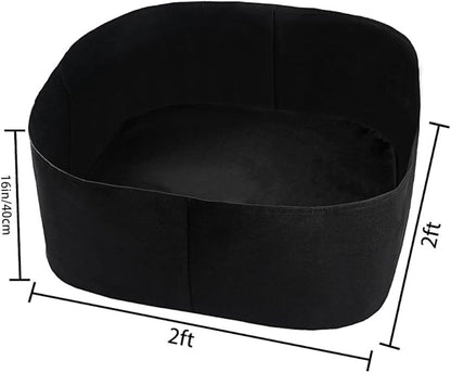 Planting Grow Bag,Felt Fabric Raised Planting Bed,Raised Garden Bed Planter Breathable Planting Container Rectangle Growing Pot (Black - 2ft*2ft- 2Pack)